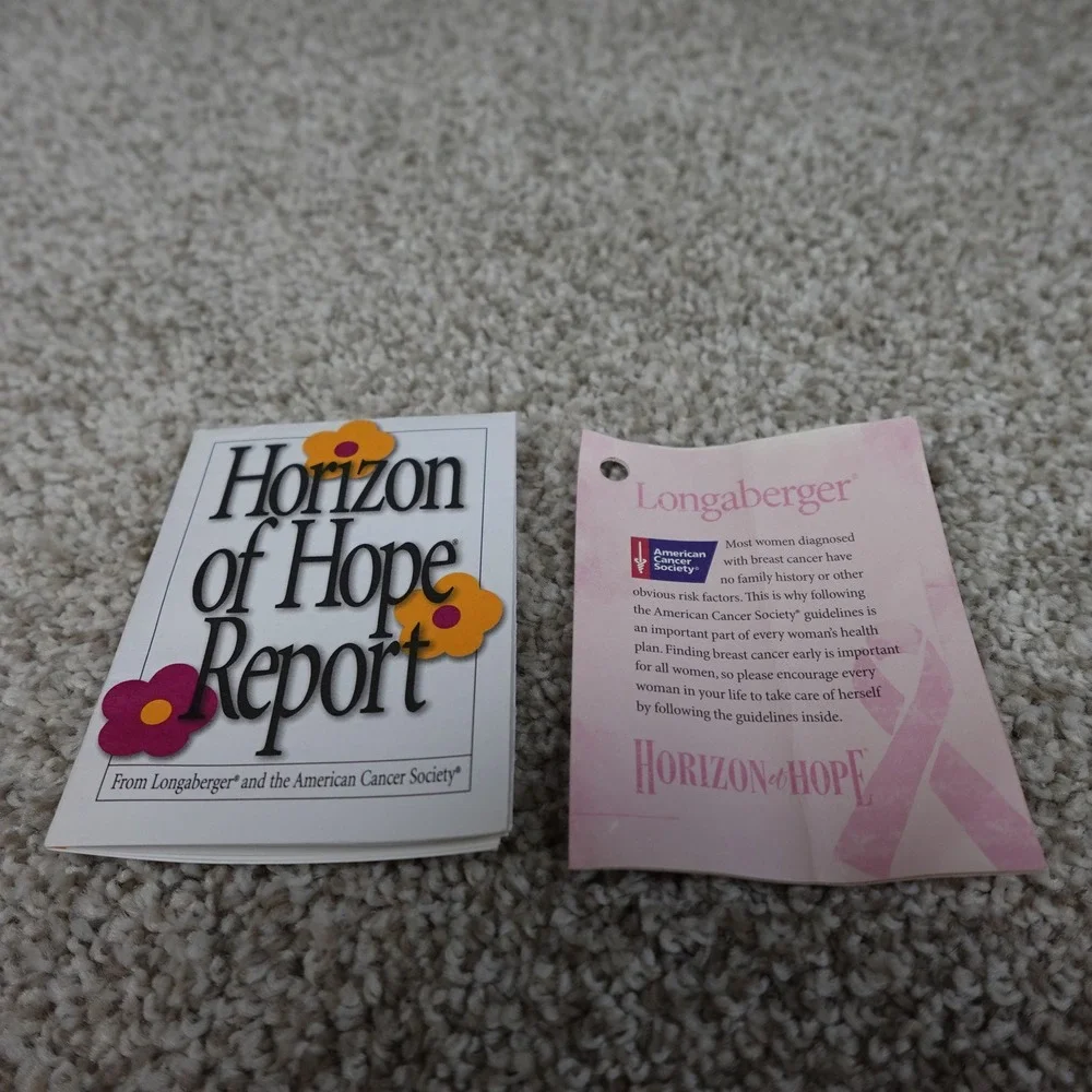 Longaberger 2012 Horizon of Hope Basket Pink Ribbon Breast Cancer Awareness